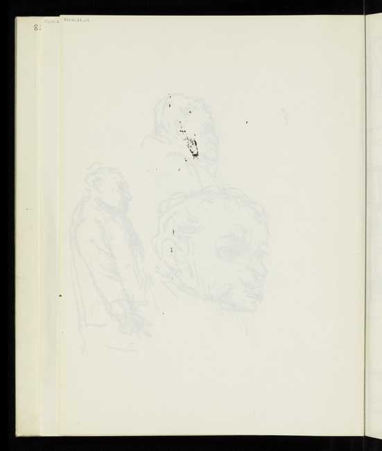 Sketchbook containing post-war studies. Sketch of a seated man