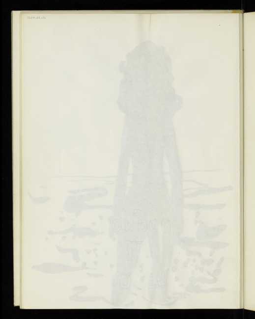 Sketchbook containing post-war studies. Sketch of a seated man wearing  underpants/posing pouch [artist's model], James Boswell, [c.1950]