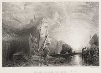 Burial of Sir D Wilkie by Turner Original Antique Photogravure William Turner 1902 Peace Landscape