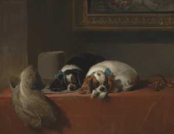 DOG DIGNITY AND IMPUDENCE DOGS FRIENDSHIP ANIMAL PAINTING BY LANDSEER REPRO 