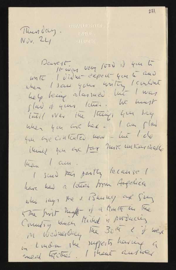 Letters from Vanessa Bell and Claude Rogers to Duncan Grant‘, Vanessa ...