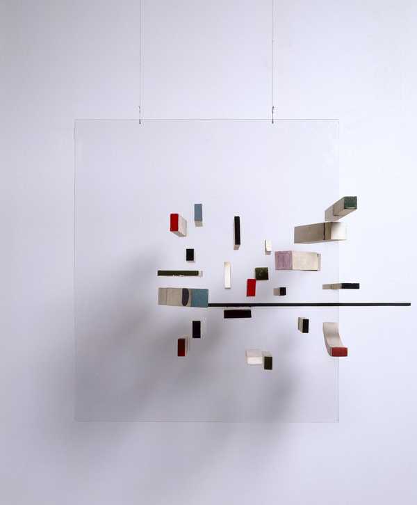 Abstract in White, Green, Black, Blue, Red, Grey and Pink