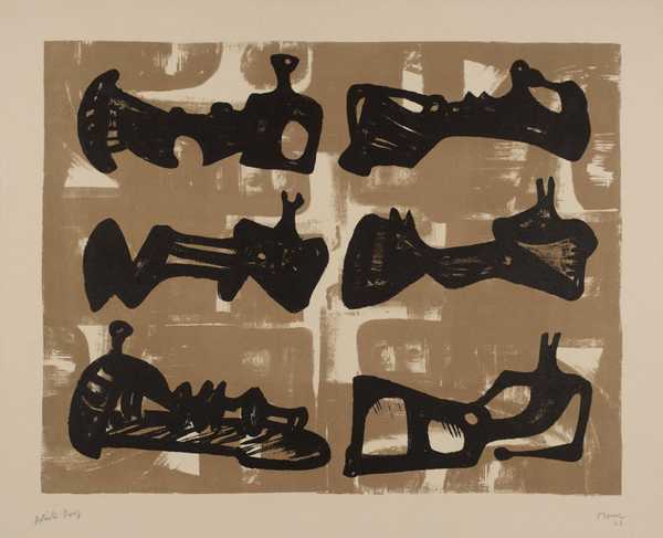 ‘Six Reclining Figures with Buff Background‘, Henry Moore OM, CH, 1963 ...