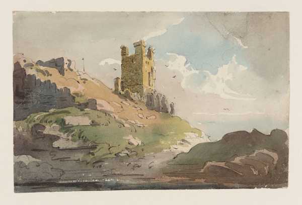 ‘Lilburn Tower, Dunstanburgh Castle, Northumberland‘, John Varley | Tate