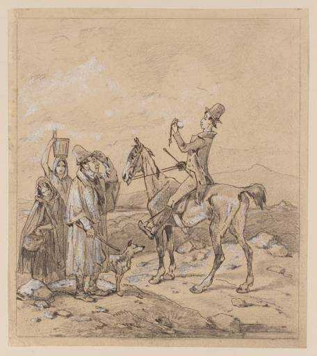 ‘Denis promoted to the dignity of a horse.’ Caricature