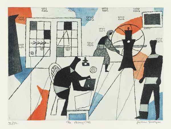 絵画 Julian Trevelyan Aigues Mortes Julian Trevelyan RA, Aigues Mortes – Original 1975 etching