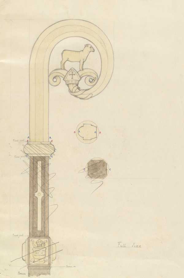 Design for head of pastoral staff for Dr Parsons‘, Alan L. Durst, [1932 ...