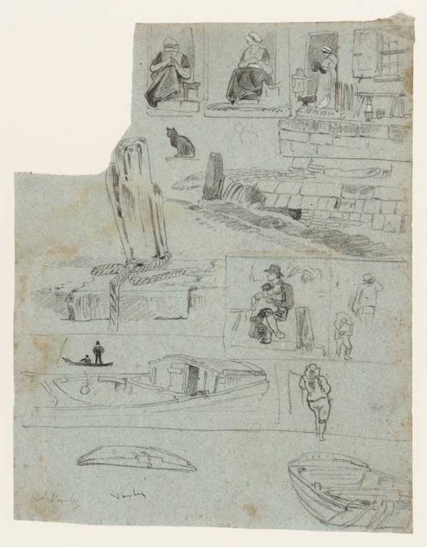 Studies of Peasants, Barges, Etc.