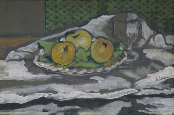 Glass and Plate of Apples