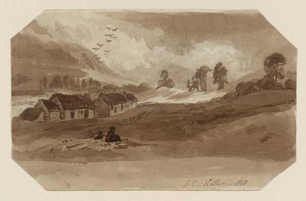 ‘Moorland Landscape. Verso: Sketch‘, Joshua Cristall, 1818 | Tate