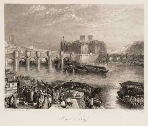 ‘Pont-Neuf, engraved by W. Miller‘, after Joseph Mallord William Turner ...