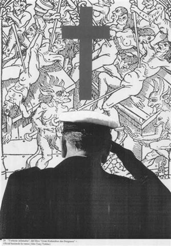 ‘Infernal Tortures’ from the Book ‘Grant Kalendrier des Bergieres’ + Officer Saluting (Photo: Tony Valdez)