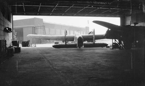 Black and white negative, Armstrong Whitworth Whitley Vs inside hangar ...