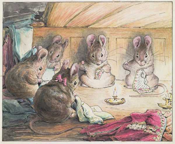 The Mice Sewing the Mayor's Coat', Helen Beatrix Potter, c.1902 | Tate