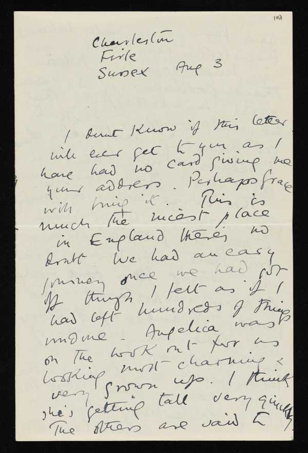 Letter from Vanessa Bell to Duncan Grant‘, Vanessa Bell, recipient ...