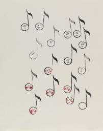 ‘Musical Notes and Sprite Faces‘, Andy Warhol, 1953 | Tate