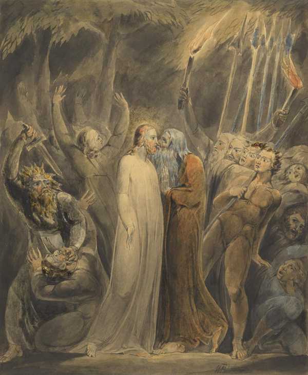 ‘Judas Betrays Him‘, William Blake, c.1803–5 | Tate