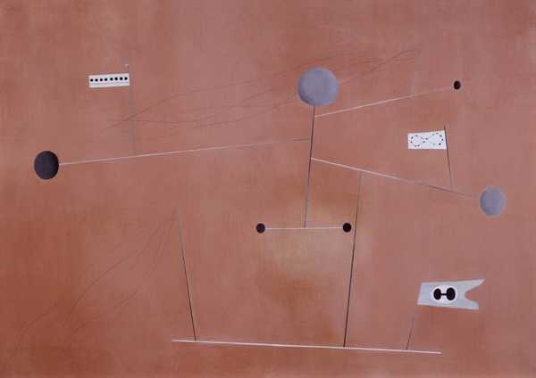 Construction. Grey Lines on Pink Ground