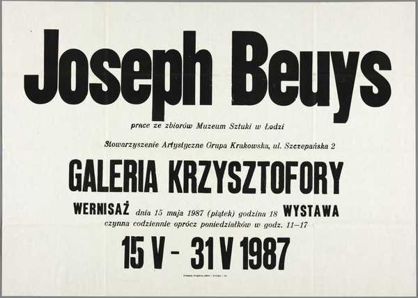 Joseph Beuys. Gallery Krzysztofory