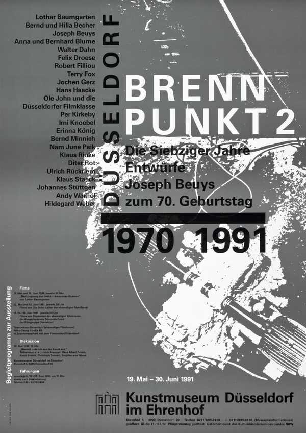 Brenn Punkt 2. 1970 - 1991. Kunstmuseum Düsseldorf.