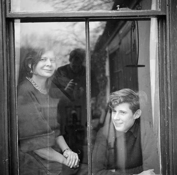 Photograph of Margaret Gardiner and her son, Martin Bernal, looking ...