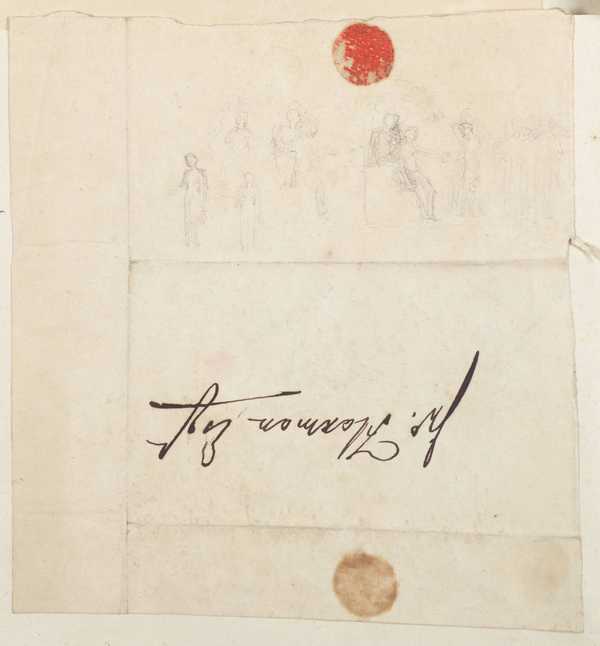 [title not known] Verso: Sketch of Drapery