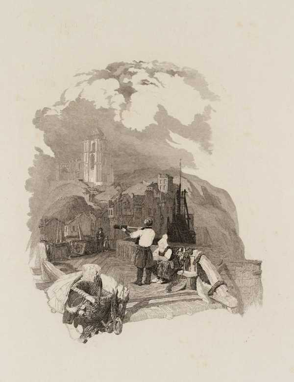 ‘Tréport (Vignette), engraved by E. Goodall‘, after Clarkson Frederick ...