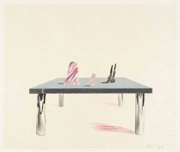 Drawing for ‘Glass Table with Objects’