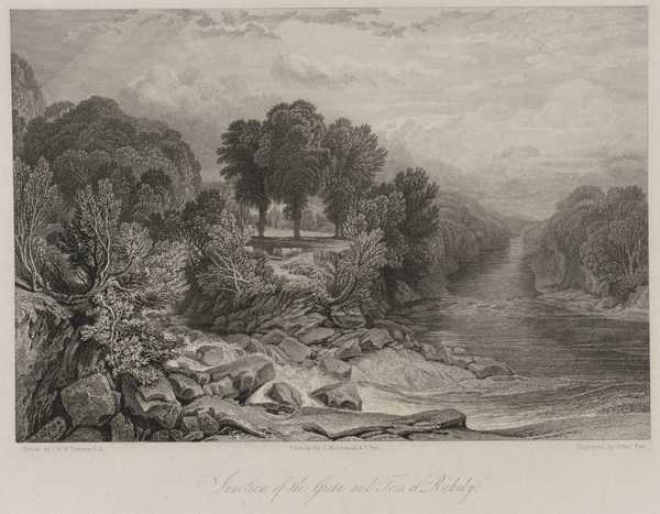 ‘Junction of the Greta and Tees at Rokeby‘, after Joseph Mallord ...