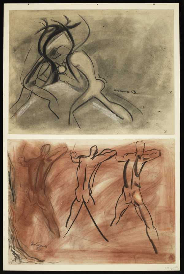 Study of deermen and bowmen for Cecil Sharp House mural‘, Ivon Hitchens ...