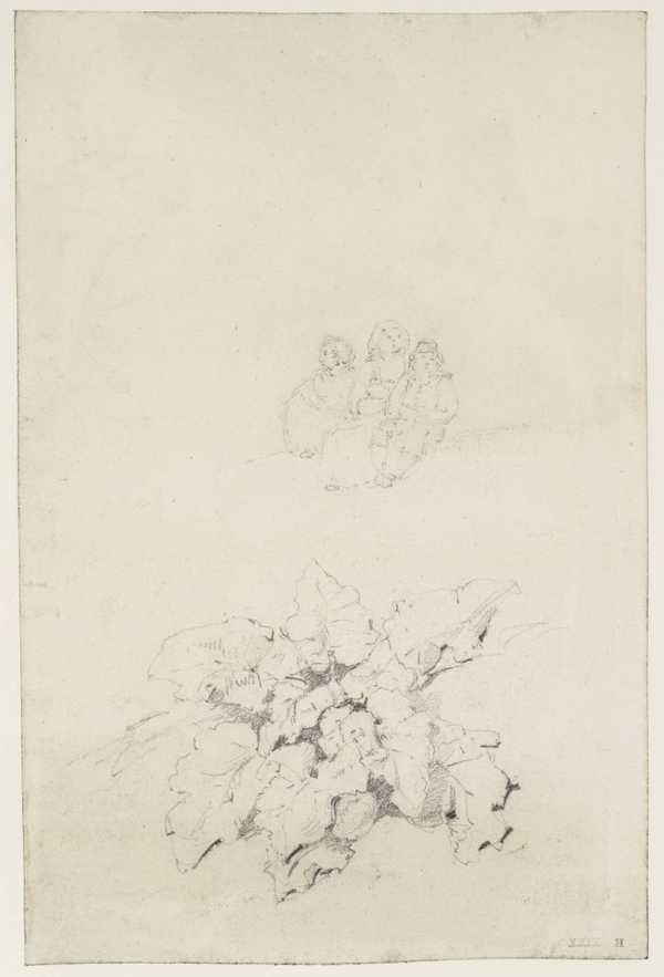 ‘Three Children Seated on the Ground; Dock Leaves‘, Joseph Mallord ...