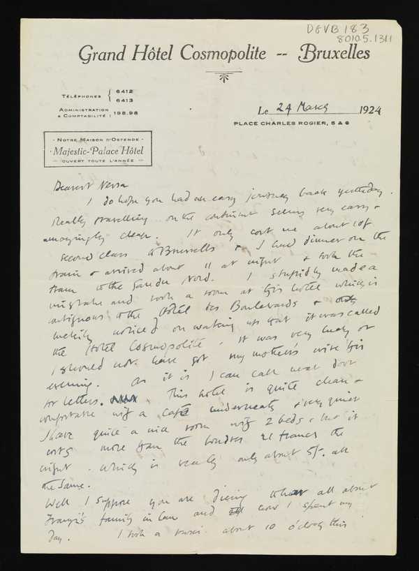 Letter from Bear [Duncan Grant] to Vanessa Bell‘, Duncan Grant ...