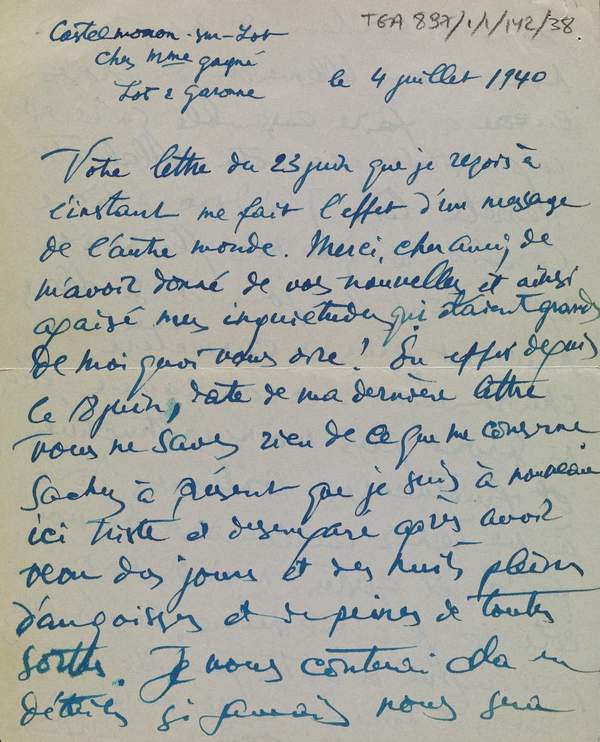 Letter from Jacques Lipchitz to Pierre Dubaut‘, Jacques Lipchitz ...