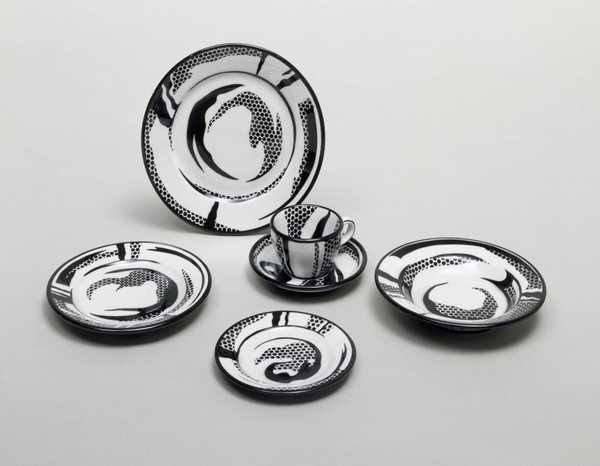 Set of Dinnerware Objects: Dinner Plate, Soup Dish, Salad Plate, Side Plate, Saucer, Cup