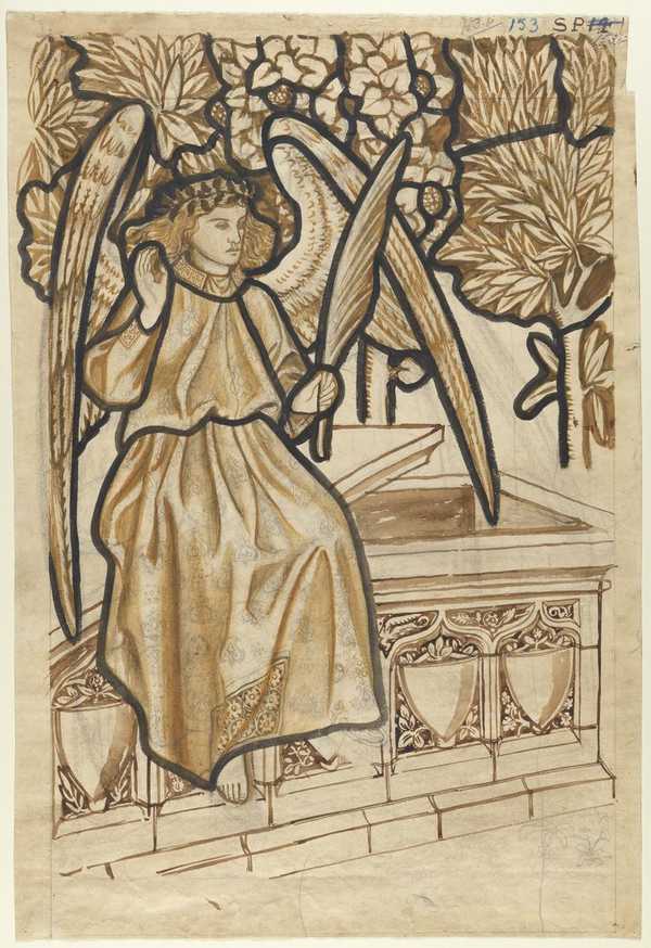 Angel of the Resurrection: Cartoon for Stained Glass