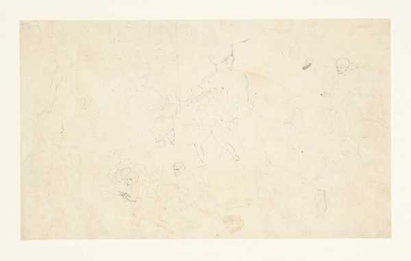 Design for R. Pollard’s ‘The Peerage of Great Britain and Ireland’; Matthew de Johnson Defeating the Earl of Douglas and Taking his Brother the Earl of Ormond Prisoner: Studies of Fighting Men, Details
