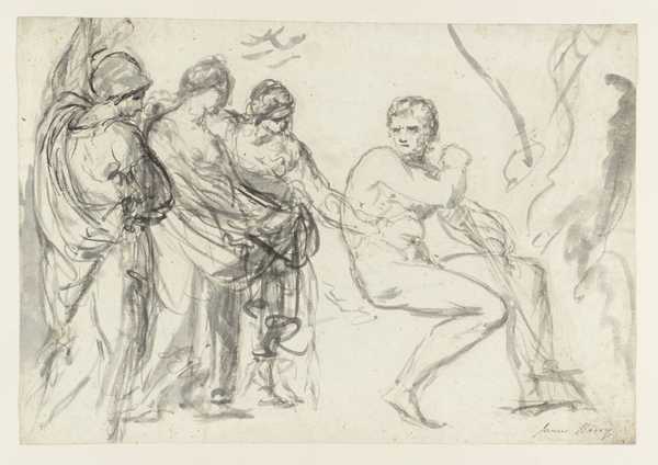 The Judgment of Paris. Verso: Study for the Same Subject