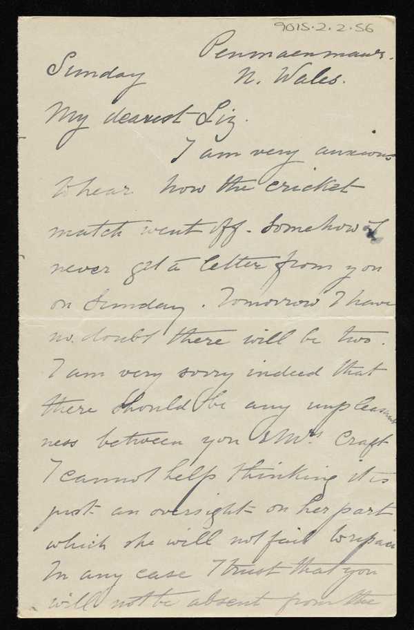 Letter from Stanhope Forbes to Elizabeth Armstrong, addressed North ...