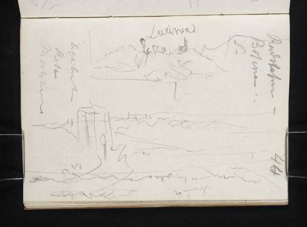 ‘Distant View of Siena [Turner], with Other Sketches‘, Joseph Mallord ...