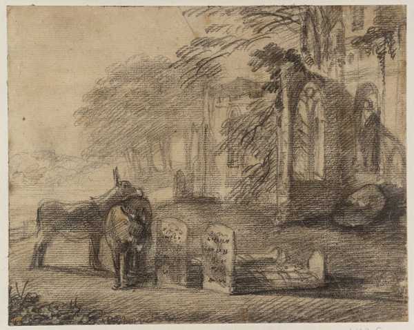 Churchyard with Donkeys