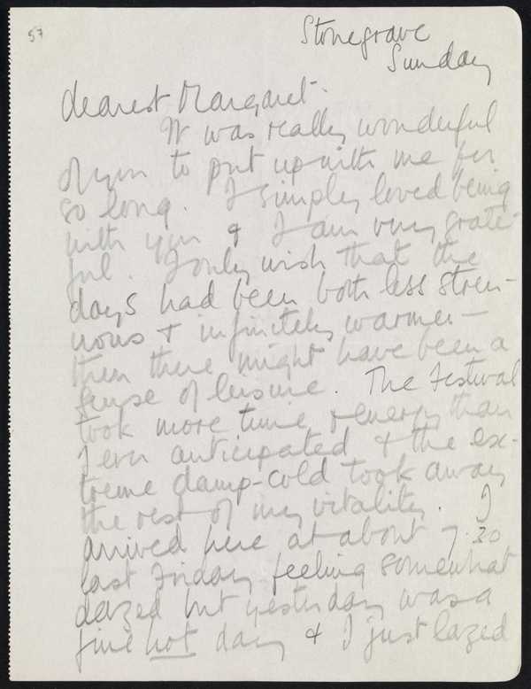 Letter sent by Barbara Hepworth to Margaret Gardiner‘, Dame Barbara