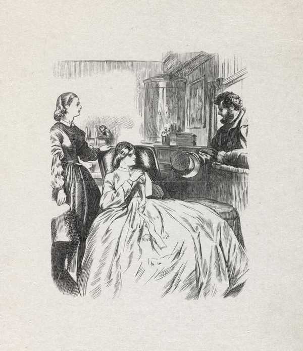 Wood engraving titled ‘The Boudoir-Bar’‘, Charles Samuel Keene, 1862 ...