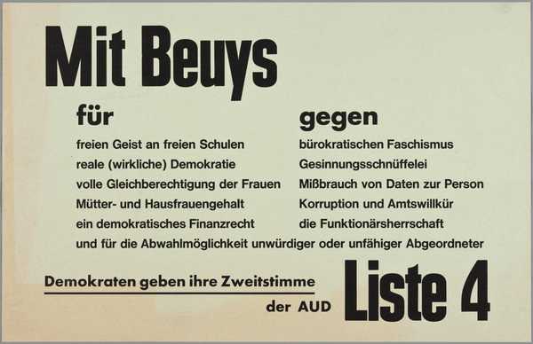 Liste 4. With Beuys in opposition to...