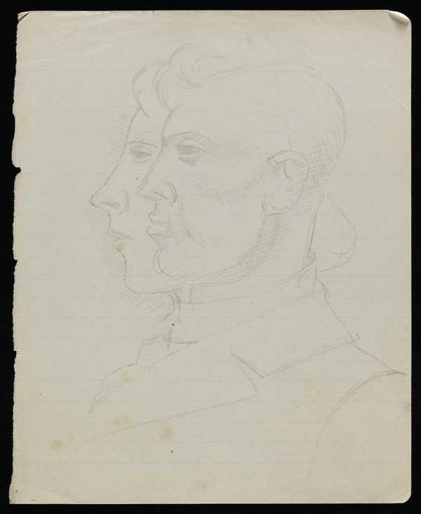 Sketch of profiles of overlapping male and female heads‘, Bernard ...