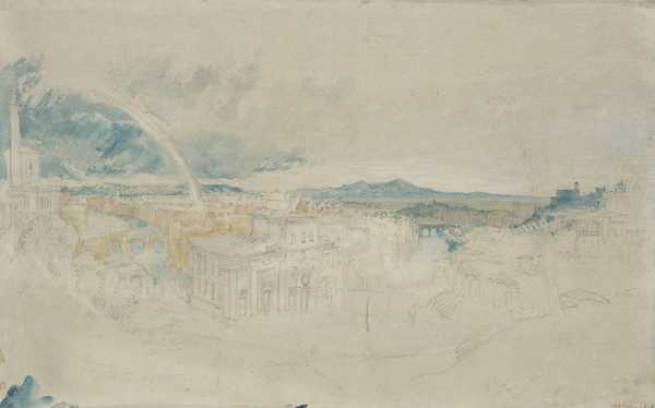 ‘View of Rome with a Rainbow, from the Gardens of the Villa Barberini ...