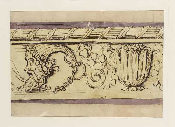 Design for a Frieze, Sprays Etc. and an Antique Head in Profile.