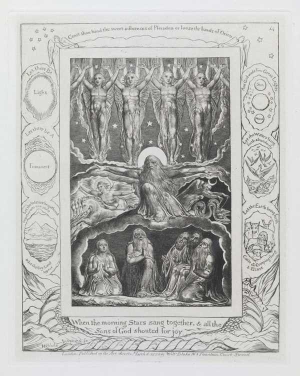 ‘When the Morning Stars Sang Together‘, William Blake, 1825, reprinted ...