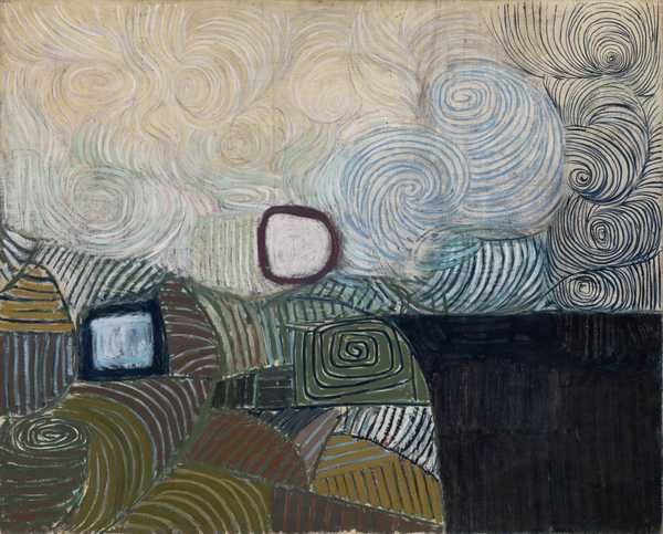 Spiral Motif in Green, Violet, Blue and Gold: The Coast of the Inland Sea