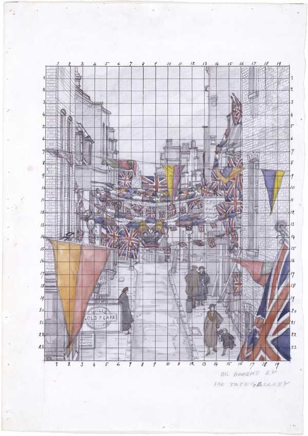 Study for ‘Flask Walk, Hampstead, on Coronation Day’