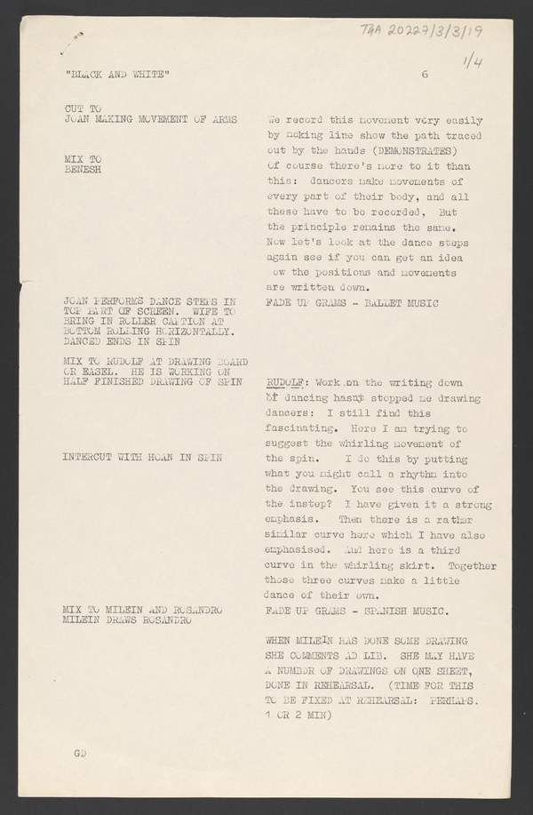 Partial script for episode 8, Movement of Black and White featuring ...